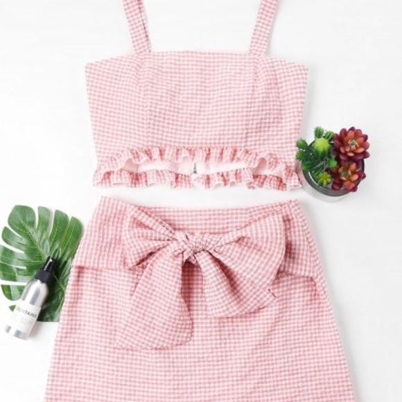Dresses & Skirts - Gingham top and bow skirt set